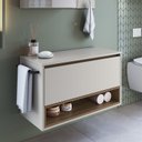 Ver imagem 1 de Gabinete de Banheiro Suspenso 80cm com 1 Nicho 1 Toalheiro 1 Porta