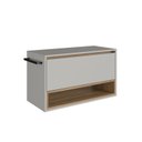 Ver imagem 3 de Gabinete de Banheiro Suspenso 80cm com 1 Nicho 1 Toalheiro 1 Porta Bege/Mel/Arenas