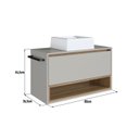 Ver imagem 4 de Gabinete de Banheiro Suspenso 80cm com 1 Nicho 1 Toalheiro 1 Porta com Cuba