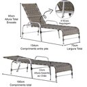 Ver imagem 3 de 4 Cadeiras + 2 Mesa + 2 Espreguiçadeiras + 1 Chaise Trama Capuccino
