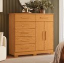 Ver imagem 5 de Cômoda Sapateira para Quarto 2 Portas 6 Gavetas Potenza A04 Cinamomo - Lyam Decor