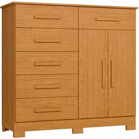 Cômoda Sapateira para Quarto 2 Portas 6 Gavetas Potenza A04 Cinamomo - Lyam Decor