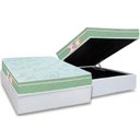 Ver imagem 1 de Cama Box Baú Casal: Colchão Espuma Castor D33 Sleep Max Euro Pillow + Base CRC Courano White(138x188