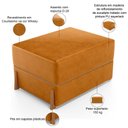 Ver imagem 4 de Puff Decorativo Retangular para Sala de Estar Domus L02 Couríssimo Whisky - Lyam Decor