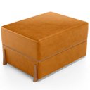 Ver imagem 1 de Puff Decorativo Retangular para Sala de Estar Domus L02 Couríssimo Whisky - Lyam Decor