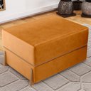 Ver imagem 2 de Puff Decorativo Retangular para Sala de Estar Domus L02 Couríssimo Whisky - Lyam Decor