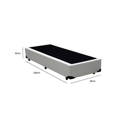 Cama Box Solteiro 88 Tecido Sintético Branco com Colchão Nápoles Espuma D33 54x88x188 - 2