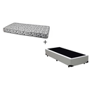 Ver imagem 1 de Cama Box Solteiro 88 Tecido Sintético Branco com Colchão Nápoles Espuma D33 54x88x188