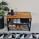 Ver imagem 6 de Banco Sapateira Multiuso Hall de Entrada Organizador 6 Pares Aço Madeira