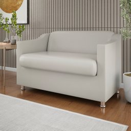 Sofá Namoradeira Tilla Bege 2 Lugares Reforçada - V8 Decor - 4
