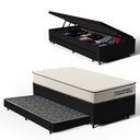 Ver imagem 1 de Cama Box Baú Solteiro com Colchão de Espuma D45 Double Comfort + Auxiliar 88cm