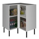 Ver imagem 3 de Balcão de Canto sem Tampo em L com 2 Portas e 2 Prateleiras 90cm TM1302 MDF Grazi Branco