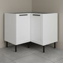 Ver imagem 1 de Balcão de Canto sem Tampo em L com 2 Portas e 2 Prateleiras 90cm TM1302 MDF Grazi Branco