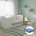 Ver imagem 1 de Berço Americano Multifuncional Atlanta com Cômoda 3 Gavetas com Colchão - Reller - Branco Brilho