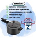 Ver imagem 2 de Panela de Pressão 2.5 Lts C/ 5 Camadas Antiaderente Inmetro:preto
