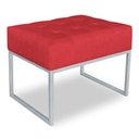 Ver imagem 1 de Puff Lisa Suede Vermelho Base Metálica Industrial Prata