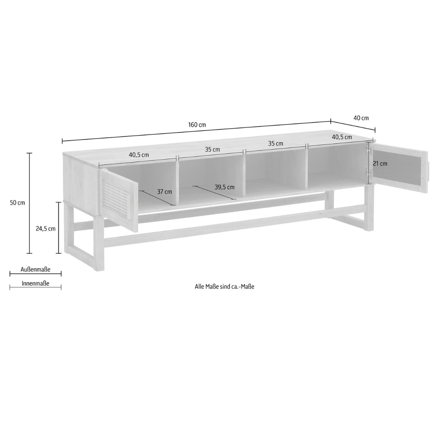 Rack para Tv com Portas de Palhinha Indiana Coleção Acapulco - 3