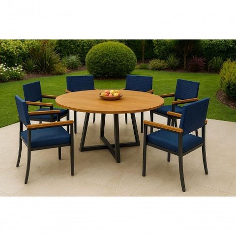 Conjunto Náutico de Área Gourmet 6 Cadeiras 1,50m - Solara