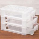 Ver imagem 3 de Mini Gaveteiro para Organizar Transparente 3 Gavetas Maquiagens Jóias Escritório Ordene