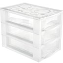 Ver imagem 1 de Mini Gaveteiro para Organizar Transparente 3 Gavetas Maquiagens Jóias Escritório Ordene