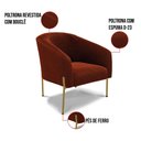 Ver imagem 5 de Cadeira Sala de Jantar Pé Ferro Dourado Kit 2 Stella Bouclê D03 - D'Rossi Cor Terra
