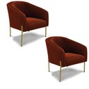 Ver imagem 1 de Cadeira Sala de Jantar Pé Ferro Dourado Kit 2 Stella Bouclê D03 - D'Rossi Cor Terra