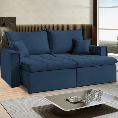 Sofá Cama Dallas 270 cm sem Caixa – Veludo Azul Marinho