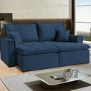 Ver imagem 1 de Sofá Cama Dallas 270 cm sem Caixa – Veludo Azul Marinho