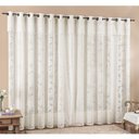 Ver imagem 1 de Cortina Luna 4,00m X 2,50m Palha Tecido Renda Floral Leve para Sala ou Quarto