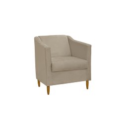 Poltrona Decorativa Tila Sala Recepção Escritório - Lobo Shopp:bege - 1