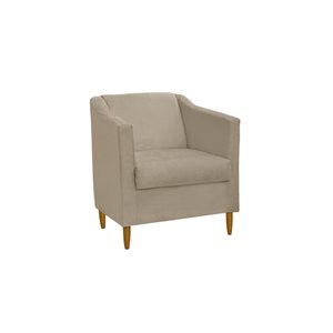 Poltrona Decorativa Tila Sala Recepção Escritório - Lobo Shopp:bege