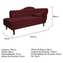 Ver imagem 3 de Kit Diva Recamier Diana 185cm Lado Esquerdo e 01 Poltrona Classic Suede Bordô - ADJ Decor