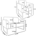 Ver imagem 4 de Kit Namoradeira e 1 Poltrona Decorativa Base Industrial Dourada Maressa S06 Suede Marrom - Ibiza