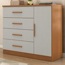 Ver imagem 2 de Comoda 4 Gavetas 1 Porta Novage 115 cm Cinamomo Areia Zanz