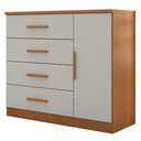 Ver imagem 1 de Comoda 4 Gavetas 1 Porta Novage 115 cm Cinamomo Areia Zanz