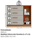 Ver imagem 3 de Comoda 4 Gavetas 1 Porta Novage 115 cm Cinamomo Areia Zanz