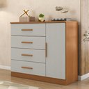 Ver imagem 5 de Comoda 4 Gavetas 1 Porta Novage 115 cm Cinamomo Areia Zanz