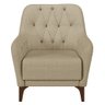 Poltrona Decorativa para Sala de Estar com Capitonê Pietà M22 Linho Bege - Mpozenato - 3