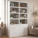 Ver imagem 1 de Kit 2 Estantes Multiuso de Livros 56,5CMX200CM em BP Moderna Yescasa Branco