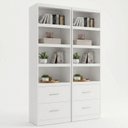 Ver imagem 2 de Kit 2 Estantes Multiuso de Livros 56,5CMX200CM em BP Moderna Yescasa Branco