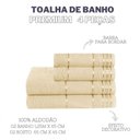 Ver imagem 4 de Jogo Toalha Banho e Rosto 100% Algodão 4 Pç Premium Baunilha