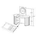 Ver imagem 3 de Penteadeira Glamour Mesa Estudo Oval 1 Gaveta Branco Carvalho Maquiagem Quarto Design Moderno