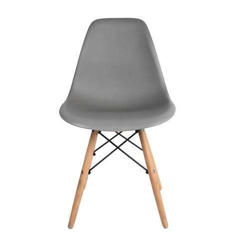 Cadeira Eames Cinza - Base Madeira Natural