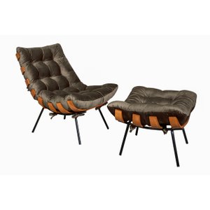 Poltrona Costela Luxo com Puff Dora Bela - 0123