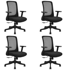 Kit 4 Cadeiras para Escritório Diretor Office Nr17 Boston