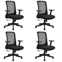 Ver imagem 1 de Kit 4 Cadeiras para Escritório Diretor Office NR17 Boston Preto Rivatti