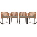 Ver imagem 1 de 4 Cadeiras de Jantar Área Noronha em Alumínio com Pintura Marrom Corda Náutica E8 Trama Original