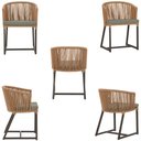 Ver imagem 5 de 4 Cadeiras de Jantar Área Noronha em Alumínio com Pintura Marrom Corda Náutica E8 Trama Original