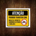 Ver imagem 1 de Kit 10 Placas Atenção Proibido Bicicletas Patinetes