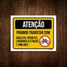 Kit 10 Placas Atenção Proibido Bicicletas Patinetes - 1